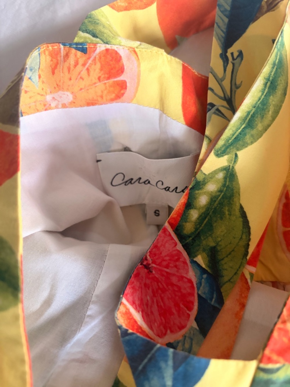 Cara Cara Yellow Tropical Fruit Print Sundress - Picture 4 of 6